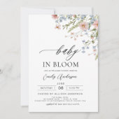 Invitation All in One Fleur sauvage Baby in Bloom Baby shower (Devant)