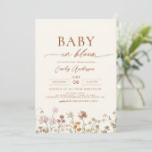 Invitation All in One Fleur sauvage Baby in Bloom Baby shower (Debout devant)