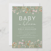 Invitation All in One Fleur sauvage Baby in Bloom Baby shower (Devant)