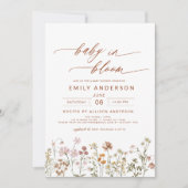 Invitation All in One Fleur sauvage Baby in Bloom Baby shower (Devant)
