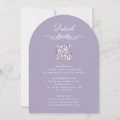 Invitation All in One Floral Arch Garden Wedding Lavender (Dos)