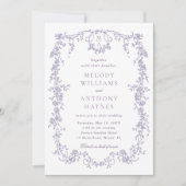 Invitation All in One French Victorian Lavender Wedding  (Devant)