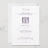 Invitation All in One French Victorian Lavender Wedding  (Dos)