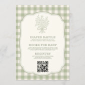 Invitation All in One Gingham Floral Bow Baby Shower (Dos)