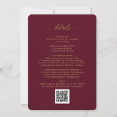 Invitation All in One Gold Calligraphy sur le Mariage de Bour (Dos)