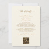 Invitation All in One Gold et Cream Calligraphy Mariage (Dos)