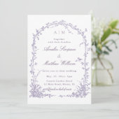 Invitation All in One Lavender Botanical Arch Garden Wedding (Debout devant)