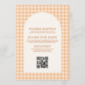 Invitation All in One Little Cutie Orange Gingham Baby Shower (Dos)