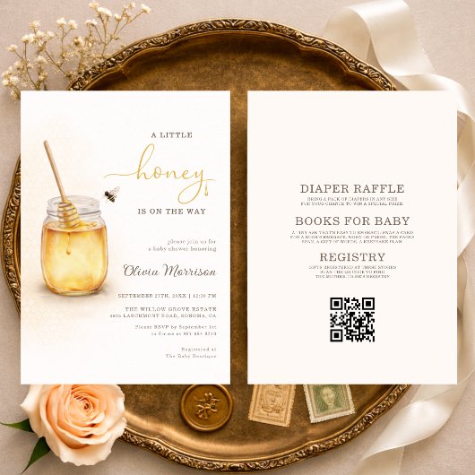 Invitation All in One Little Honey on the Way Baby Shower