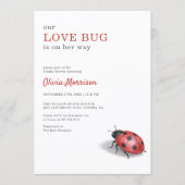 Invitation All in One Love Bug Ladybug Baby Shower (Devant)