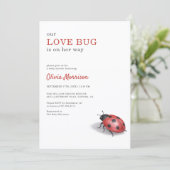 Invitation All in One Love Bug Ladybug Baby Shower (Debout devant)