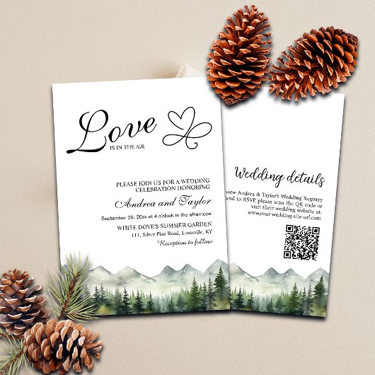 Invitation All in One Love est dans l'air QR Code Mariage