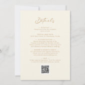 Invitation All in One Moderne Calligraphie Gold Cream Mariage (Dos)