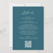 Invitation All in One Modernisation Calligraphie Mariage bleu (Dos)