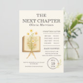 Invitation All in One Next Chapter Begins QR Code Baby Shower (Debout devant)