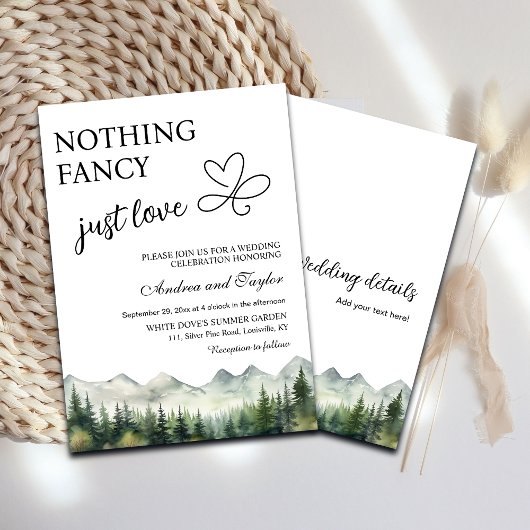 Invitation All in One Nothing Fancy Just Love Casual Wedding