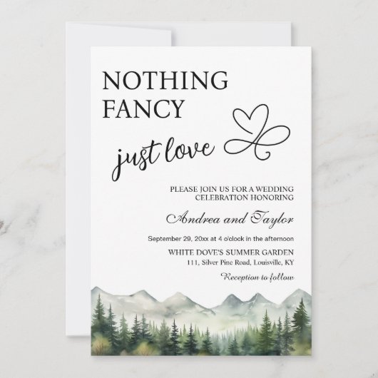 Invitation All in One Nothing Fancy Just Love QR Code Mariage (Devant)