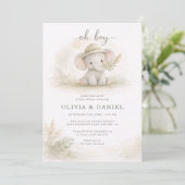 Invitation All in One Oh Boy Jungle Couples Baby Shower (Debout devant)