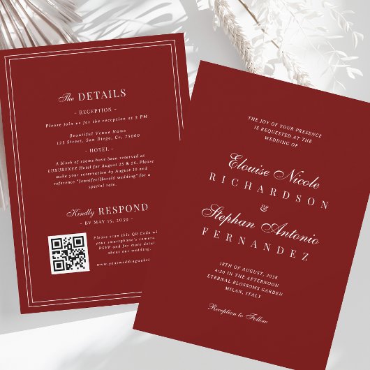 Invitation All in One Old Money Wedding