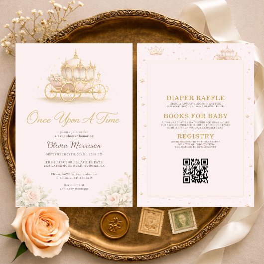Invitation All in One Once Upon A Time Pink Baby Shower