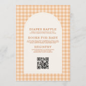 Invitation All in One Orange Gingham Little Cutie Baby Shower (Dos)