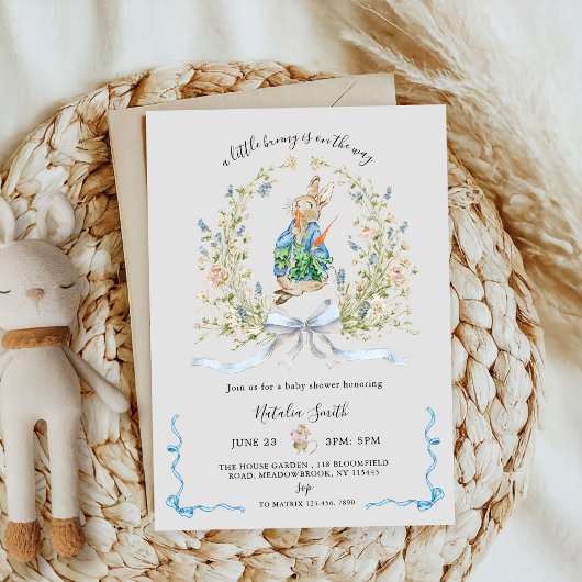 Invitation All in One Peter Rabbit Bunny QR Baby Shower 