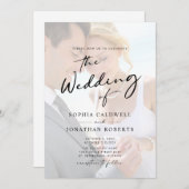 Invitation All in One Photo Moderne Calligraphie Mariage (Devant / Derrière)