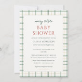 Invitation All in One Plaid Merry Little Baby Shower (Devant)