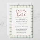 Invitation All in One Preppy Plaid Santa Baby Shower (Devant)