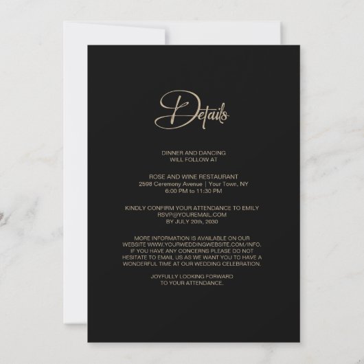 Invitation All in One Purple and Orange Floral Black Wedding (Dos)