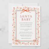 Invitation All in One QR Code Santa Baby Baby Shower (Devant)