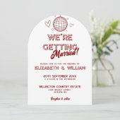 Invitation All In One Red Retro Disco Mariage Super (Debout devant)