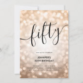 Invitation All In One Rose Gold Parties scintillant Lumières  (Devant)