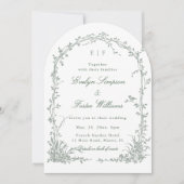 Invitation All in One Sage Green Floral Garden Wedding Arch (Devant)