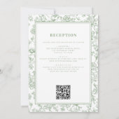 Invitation All in One Sage Green French Floral Toile (Dos)