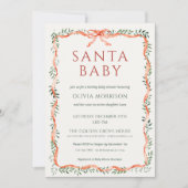 Invitation All in One Santa Baby Bow Winter Baby Shower (Devant)