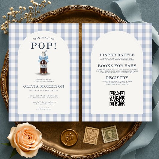 Invitation All in One She's Ready to Pop Boy Baby Shower