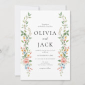 Invitation All-In-One Simple Classic wild flowers Wedding (Devant)