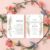 Invitation All-In-One Simple Classic wild flowers Wedding