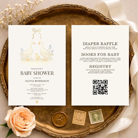 Invitation All in One Storybook Goose Baby Shower