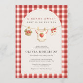 Invitation All in One Strawberry Clothesline Baby Shower (Devant)