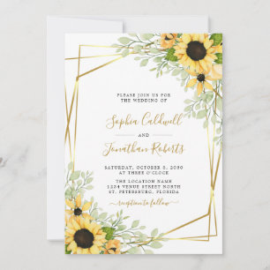 Invitation All in One Sunflowers Mariage or verdure
