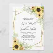 Invitation All in One Sunflowers Mariage or verdure (Devant)