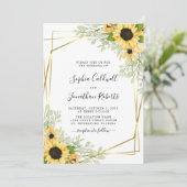 Invitation All in One Sunflowers Mariage or verdure (Debout devant)