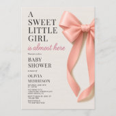 Invitation All in One Sweet Little Girl Bow Baby Shower (Devant)