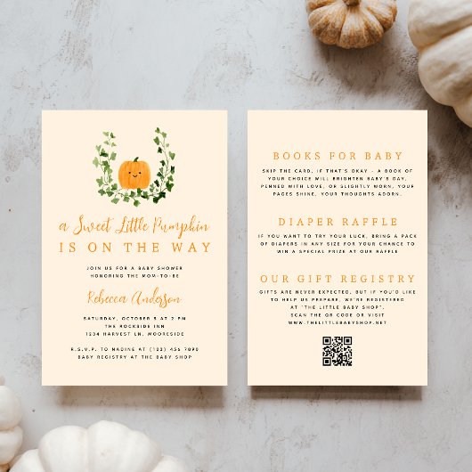 Invitation All in One Sweet Little Pumpkin Baby Shower