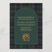 Invitation All in One Teddy Bear Plaid Green Baby Shower (Dos)
