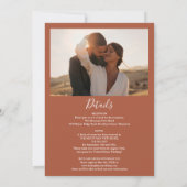 Invitation All In One Terracotta Chic Script Photo Mariage (Dos)