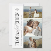 Invitation All in One Timeless Typography 3 photo Wedding (Devant)