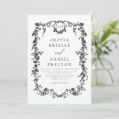 Invitation All In One Victorian Black QR Code Mariage (Debout devant)